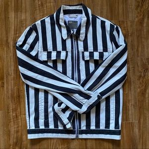 Black & White Stripe Shirt Jacket by ASOS
